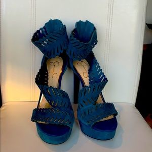 Jessica Simpson wrap high heeled sandal, size 6.5